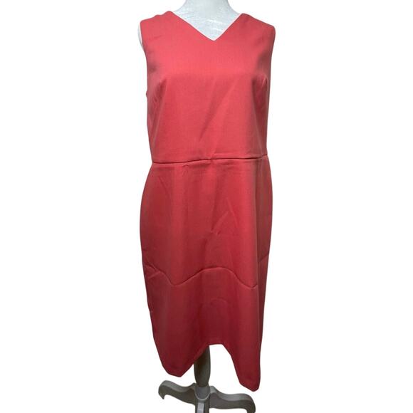Loft Coral Women's Size 12 Sleeveless Cocktail Knee Length Dress - Picture 1 of 7
